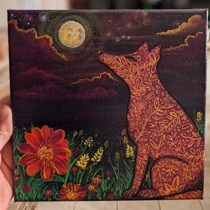 Date with the Moon | 8x8 Acrylic on Canvas sealed